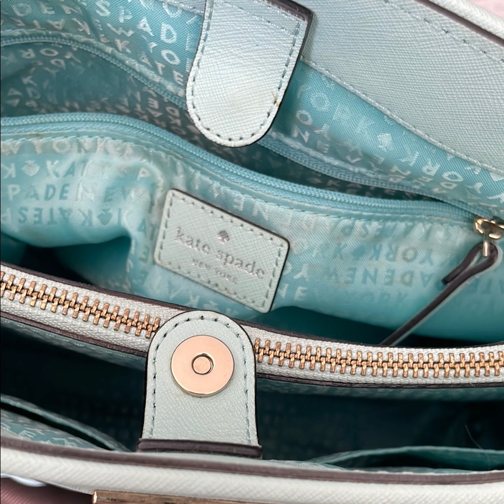 Kate Spade Pastel Aqua Blue Convertible Handbag - Picture 12 of 17
